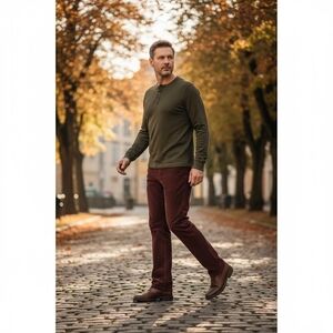 BURBERRY Brit burgundy corduroy pants size 38R big and tall